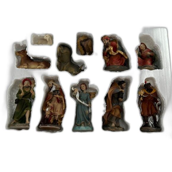Robert Stanley Promise Of Christmas Creche 11 Resin Figures Orig Box Circa 2015 - Picture 5 of 13